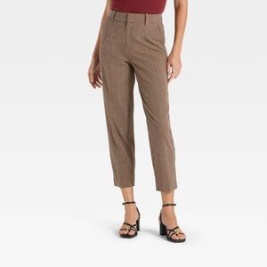 A New Day - Women's Tapered Ankle Pants - A New Day Brown Plai Brown